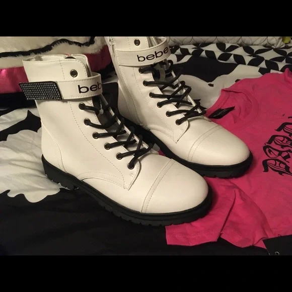 NEW BEBE COMBAT BOOTS - Picture 7 of 8